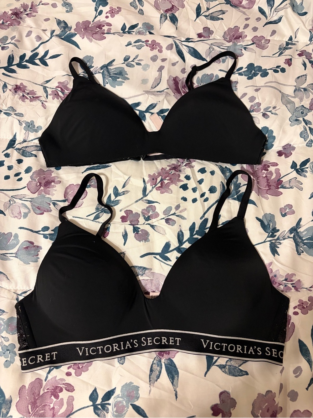 Victoria's Secret Black Logo Band Wireless Bras - Pack of 2